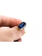 Кольцо Сапфир 14-кв Желтое золото Винтаж стиль vrc253y